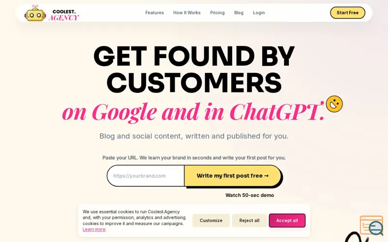 Screenshot of Coolest.Agency