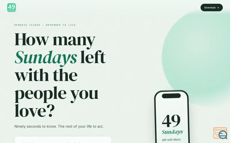 Screenshot of 49 Sundays