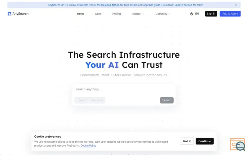 Screenshot of AnySearch