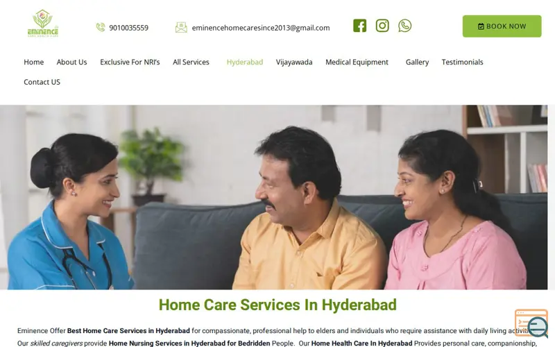 Screenshot of Eminence Home Care Services