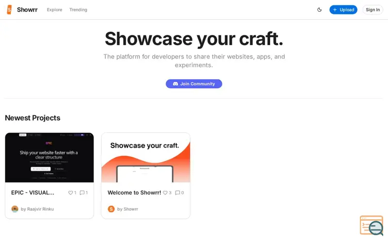 Screenshot of Showrr