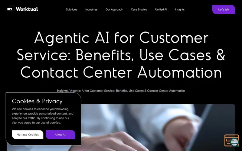 Screenshot of Agentic AI for customer service