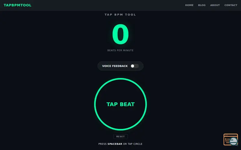 Screenshot of Tap BPM Tool