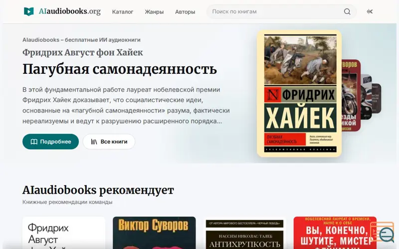 Screenshot of AIaudiobooks.org