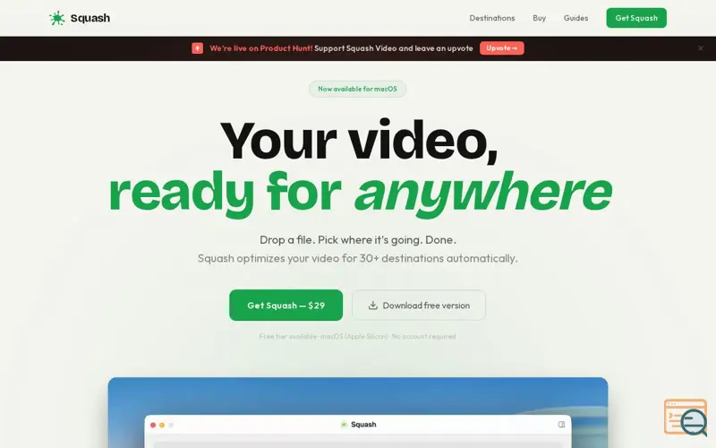 Screenshot of Squash Video