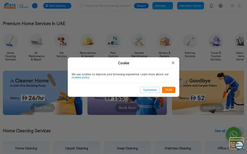 Screenshot of MetaHomes Life Services