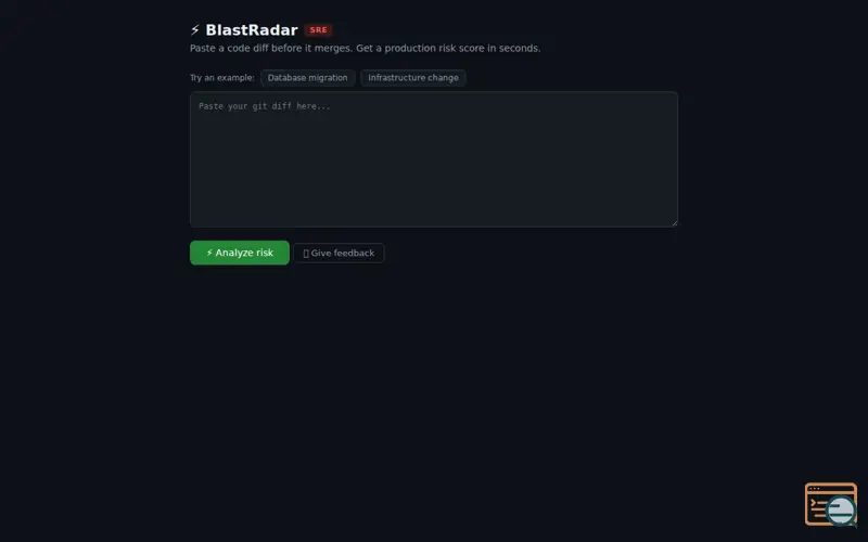 Screenshot of BlastRadar