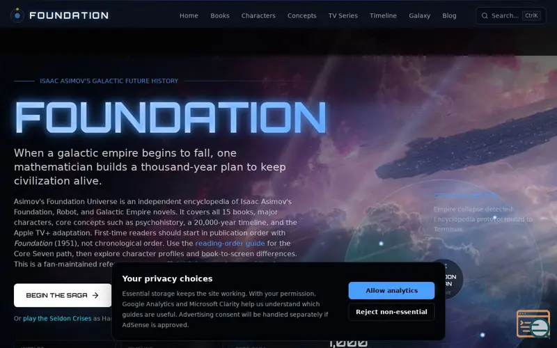 Screenshot of Asimov's Foundation Universe