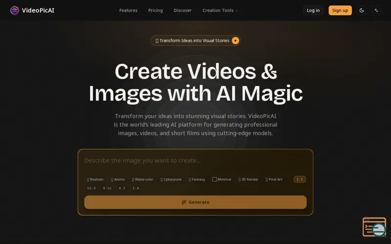 Screenshot of VideoPicAI