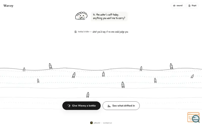 Screenshot of Wavey: give the sea what you can't say