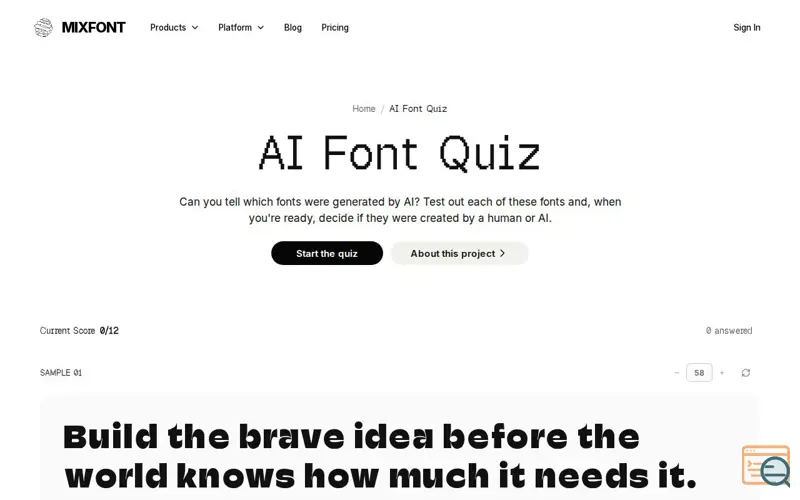 Screenshot of Mixfont