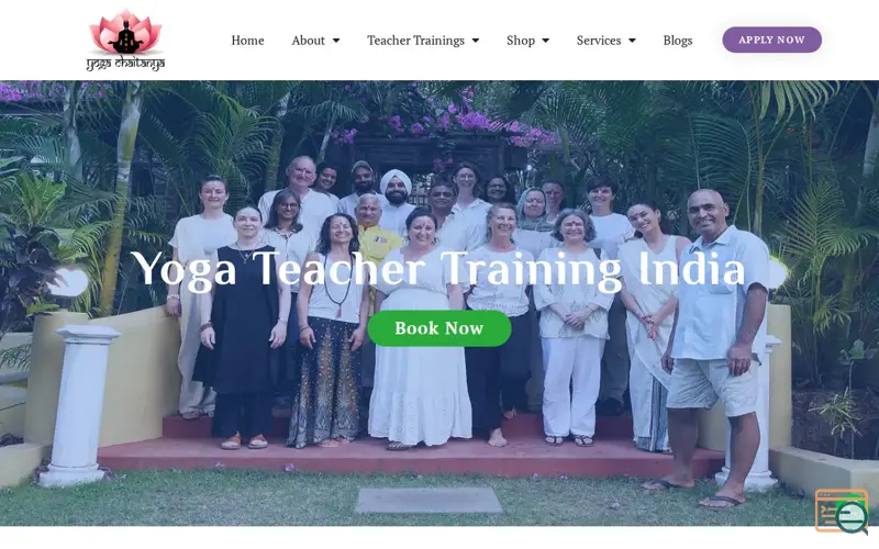 Screenshot of Yoga Chaitanya International Institute, a launch using PixelYourSite