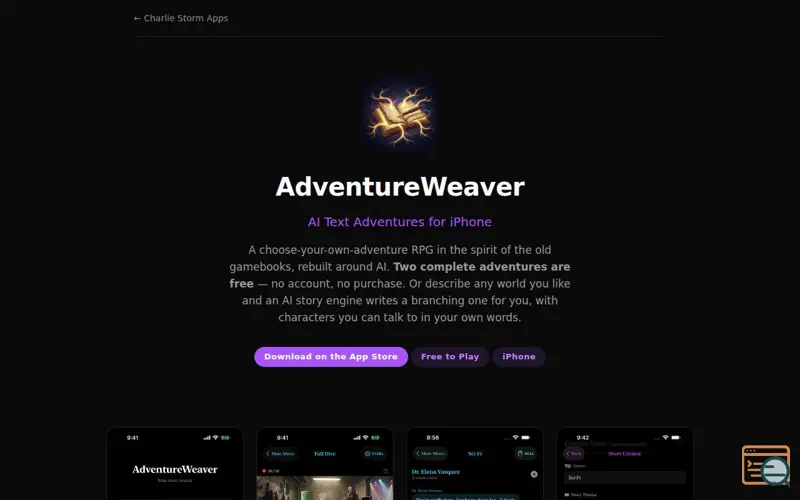 Screenshot of AdventureWeaver