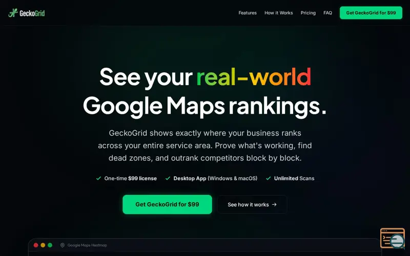 Screenshot of GeckoGrid, a launch using Mango Mail