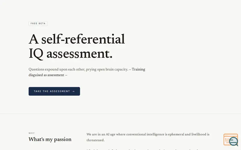 Screenshot of The first metacognitive assessment