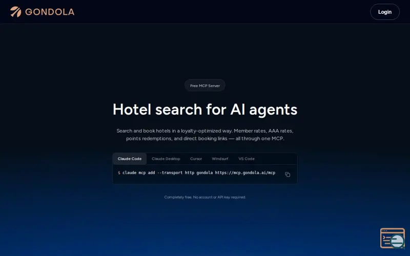 Screenshot of Gondola, a launch using Travelport