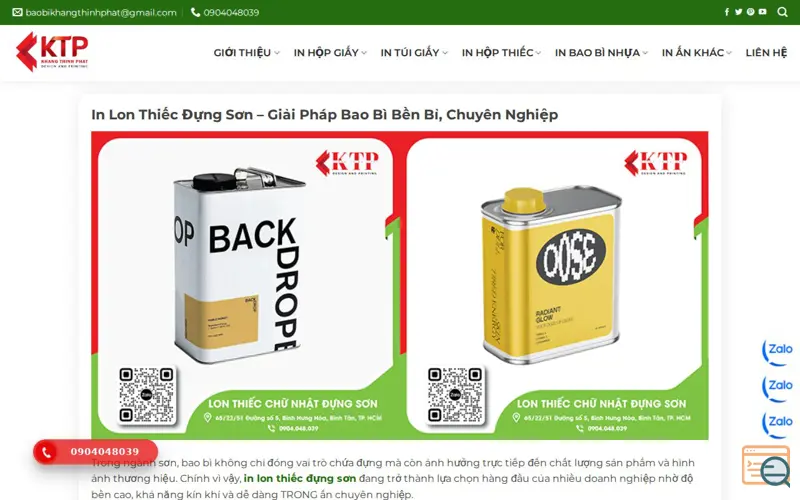Screenshot of Thiết kế in ấn KTP