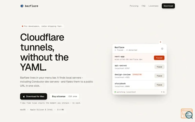 Screenshot of Barflare