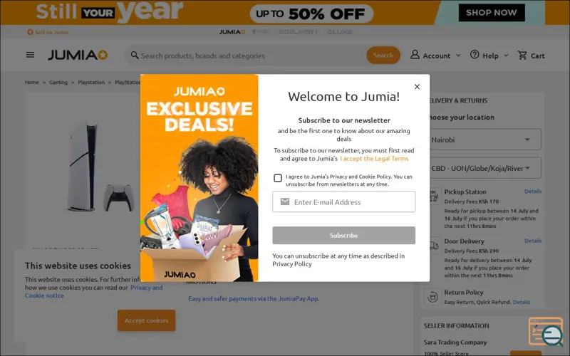 Screenshot of Jumia