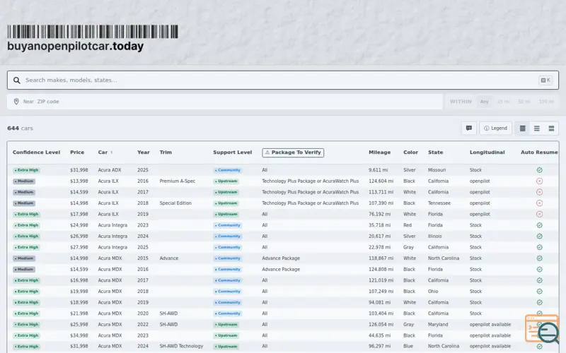 Screenshot of Buyanopenpilotcar