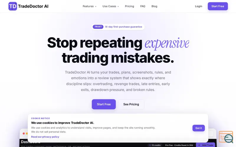 Screenshot of TradeDoctor AI