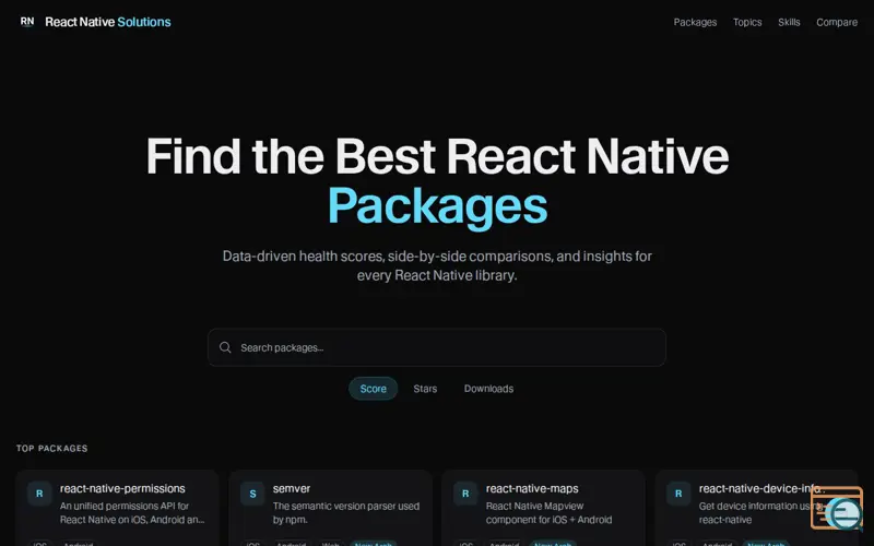 Screenshot of React Native Solutions