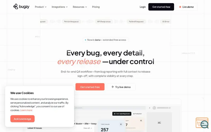 Screenshot of Bugzy