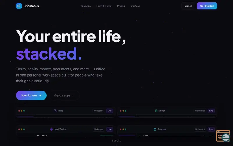 Screenshot of Lifestack