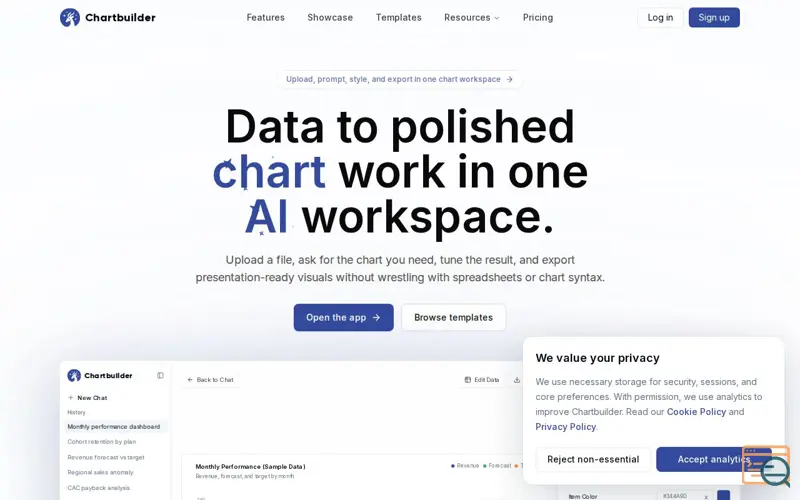 Screenshot of Chartbuilder, a launch using OpenRouter