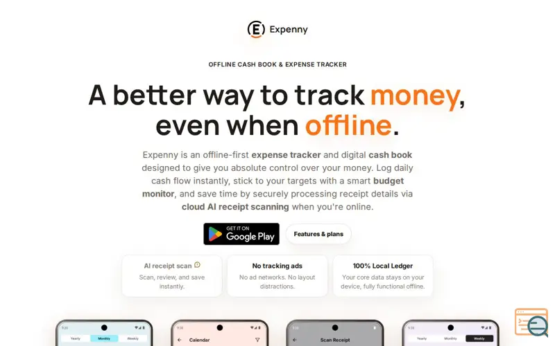 Screenshot of Expenny