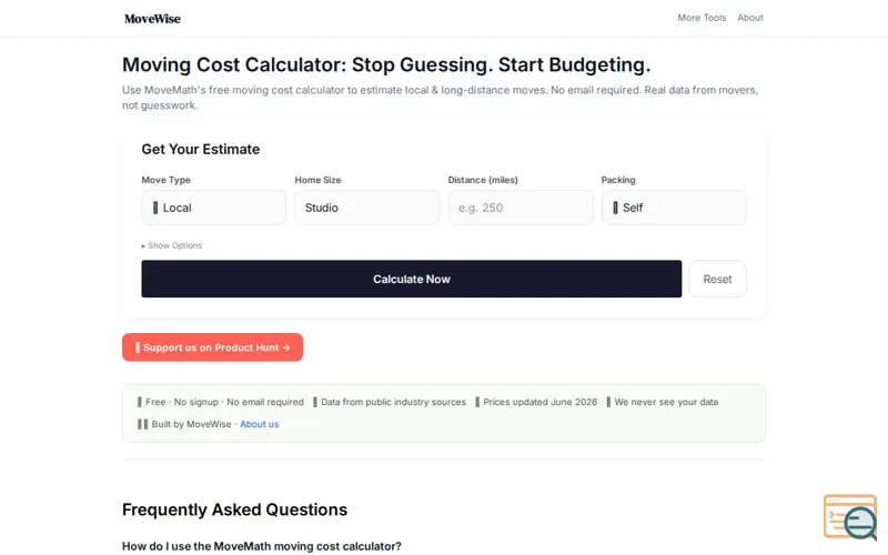 Screenshot of MoveWise