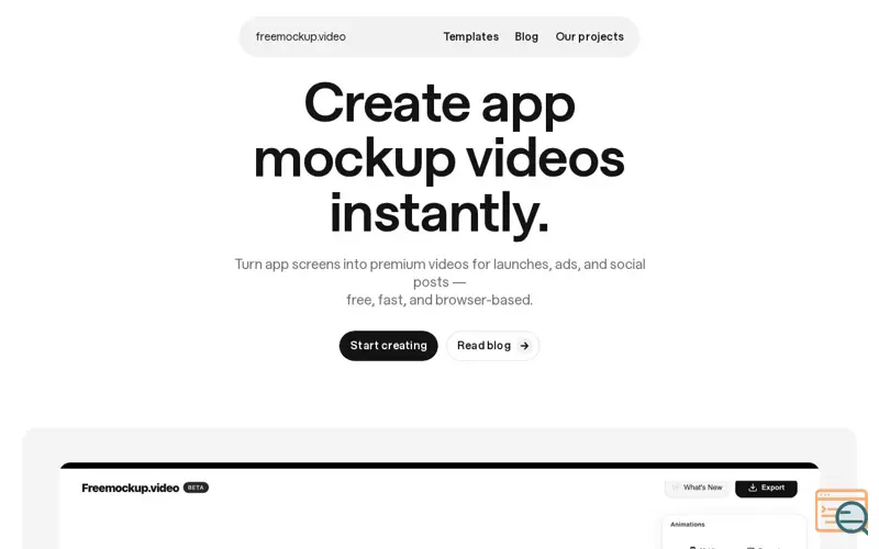 Screenshot of freemockup.video
