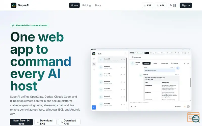 Screenshot of SuperAI