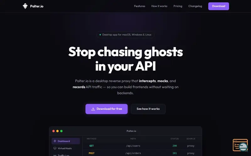 Screenshot of Polter.io