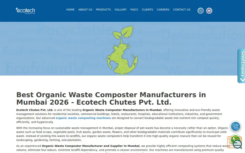 Screenshot of Organic Waste Composter Manufacturers 