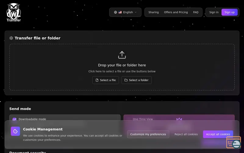 Screenshot of OWL Transfer