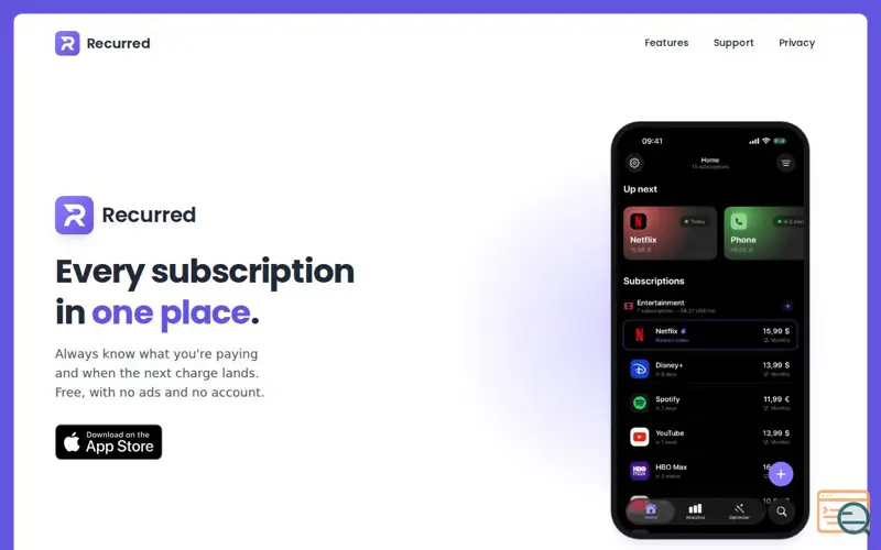 Screenshot of Recurred