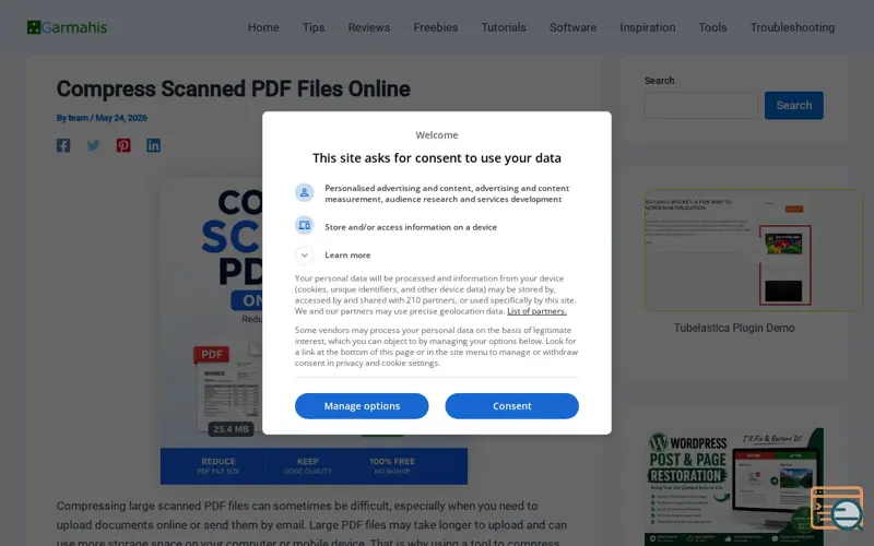 Screenshot of Scanned PDF Compressor