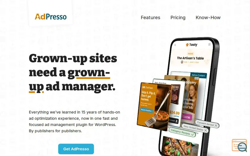 Screenshot of AdPresso