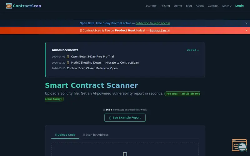 Screenshot of ContractScan