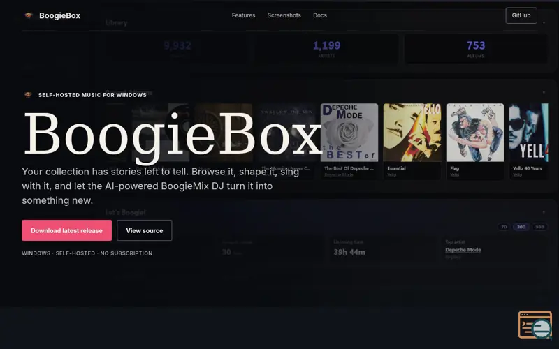 Screenshot of BoogieBox