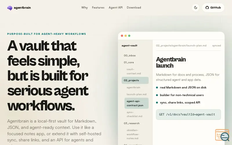 Screenshot of AgentBrain