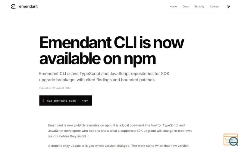 Screenshot of Emendant