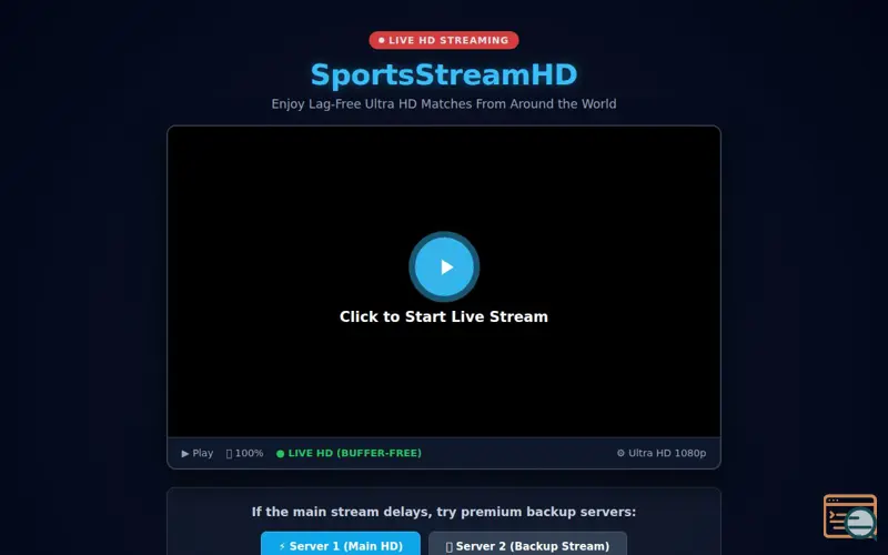 Screenshot of SportsStreamHD