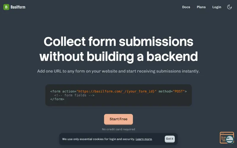 Screenshot of Basilform