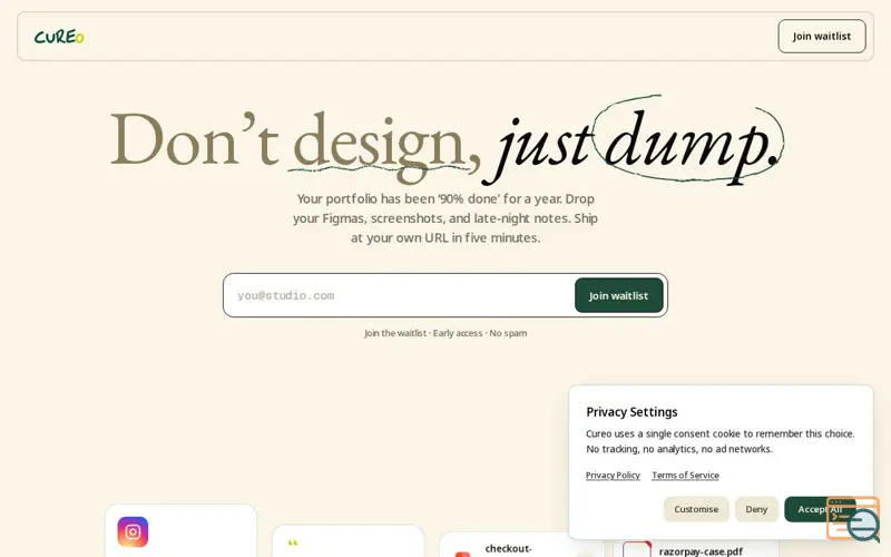 Screenshot of Cureo