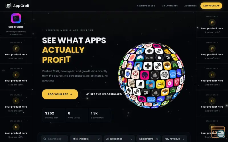 Screenshot of AppOrbit