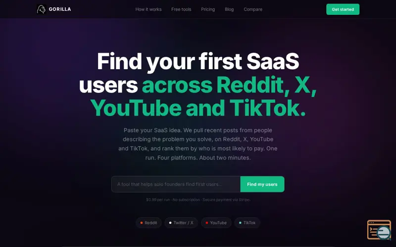 Screenshot of Gorilla
