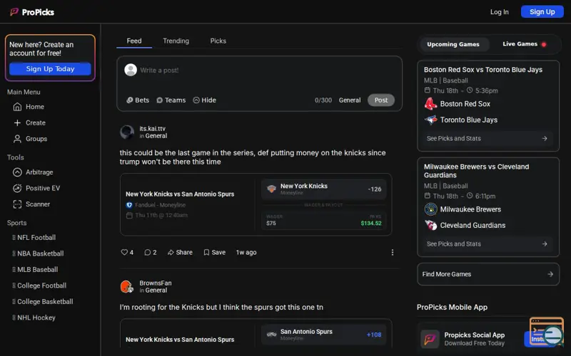 Screenshot of ProPicks Social
