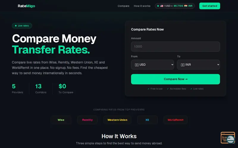 Screenshot of RateMigo
